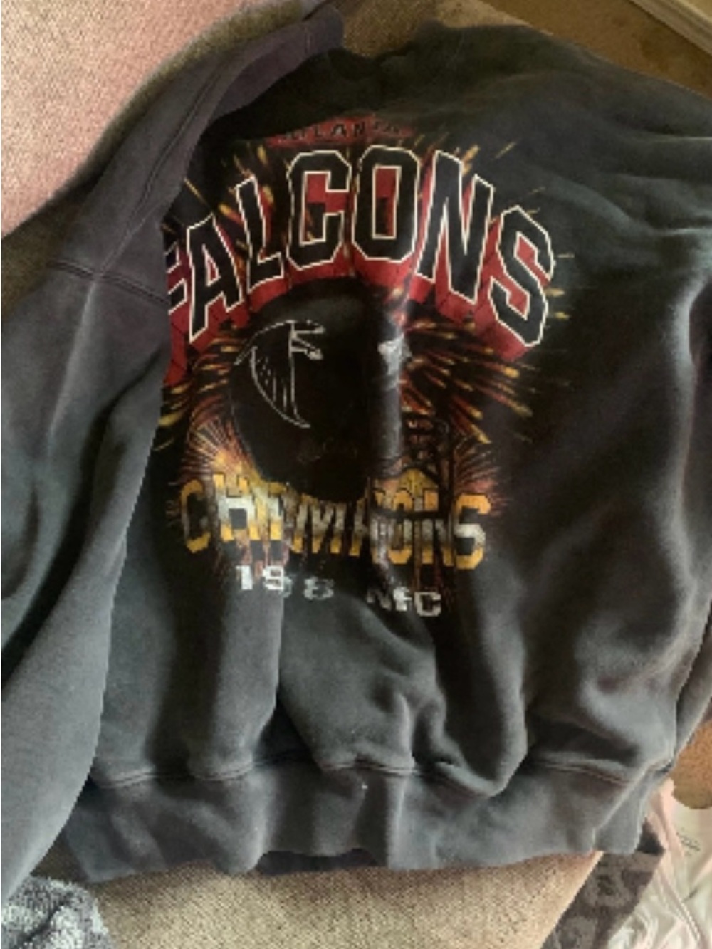 Abercrombie & Fitch Black Falcons Graphic Sweatshirt with Red and Yellow Accents
